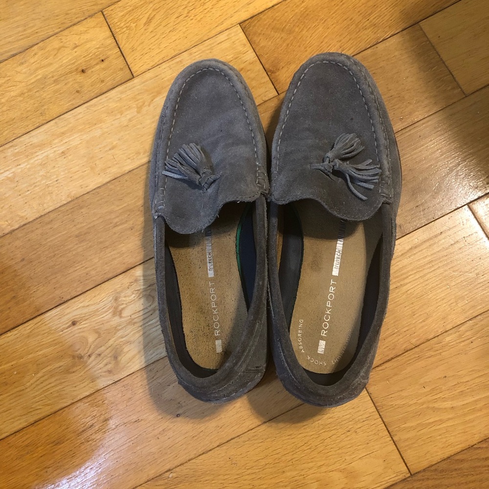 Rockport Men's Charcoal Suede Tassel Loafers